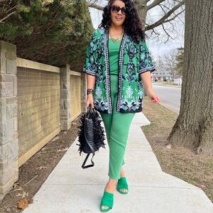 Chicos Printed Knit kimono